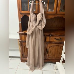 birdy grey dress in size medium, never once , color seems light muave/tan.